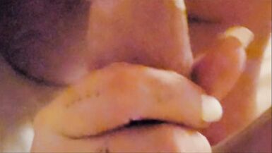 Sexy slut swallows daddy's whole dick while he fucks her throat - 13 image