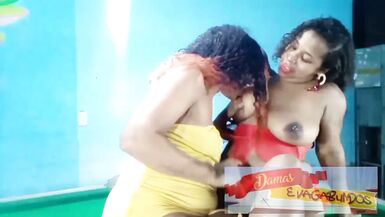Pool table quad team with inexperienced girl and milf bbw - 3 image
