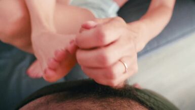 Very long closeup - Handjob/Footjob cumshot and cum play - 2 image