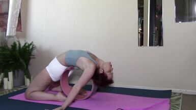 Yoga wheel and Evening stretch , Join My faphouse for more behind the scenes and nude content. - 14 image