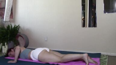 Yoga wheel and Evening stretch , Join My faphouse for more behind the scenes and nude content. - 3 image