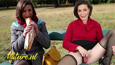 French MILF Eats Her Lunch Outside Before Leaving With a Stranger & Getting Ass Fucked - 1 image