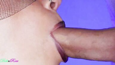 No close-up slobbery blowjob without a facial finish ! - 2 image