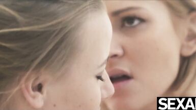 Beautiful blonde lesbians lick each other's pussy to wild orgasms - 15 image