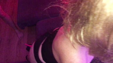 Goth MILF banged on the couch ends up covered in cum - 3 image