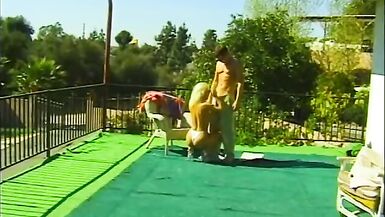 Blonde sucks and rides a dude in the sunshine - 5 image