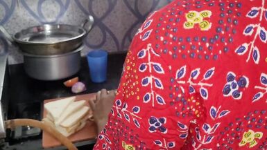 Seeing the maid cooking food in the kitchen, she did not like it, then started pelting it on the same. - 3 image