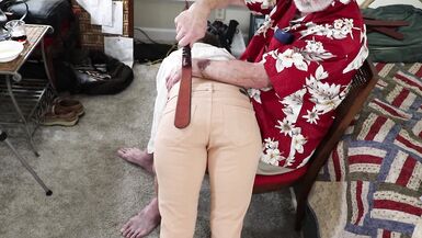 TMS-25-1) Petite Amateur MILF Receives OTK Spanking and Paddling - 10 image