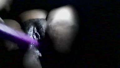 Playing with a Ebony Haitians pussy with toys until she cums - 5 image