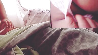 my husband wakes me up with a delicious morning sex and opens my legs to put my cock - 2 image