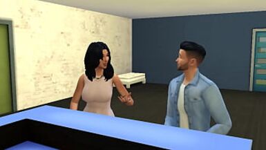 Stiefmutter und Stiefsohn ficken | Stiefsohn besucht seinen Vater und seine Stiefmutter, Stiefsohn masturbiert in seinem Zimmer, Stiefmutter erwischt ihn und hilft ihm, indem sie Sex mit ihm hat - 1 image