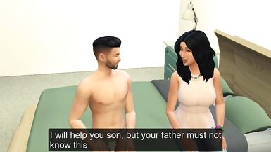 Step mom and StepSon fucks | StepSon goes to visit his father and stepmother, stepson masturbates in his room, stepmother catches him and helps him by having sex with him