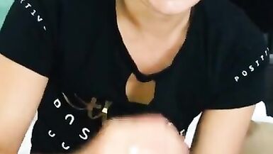 Sexy milf does her best to deep throat bbc! And sucking balls too! Lol bbc still undefeated!  - 14 image