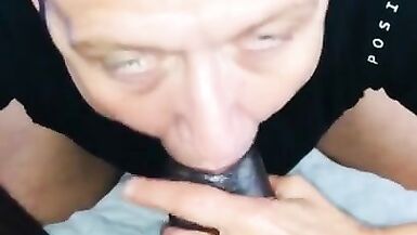 Sexy milf does her best to deep throat bbc! And sucking balls too! Lol bbc still undefeated!  - 11 image