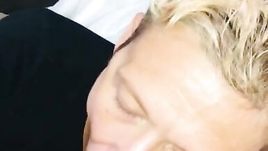 Sexy milf does her best to deep throat bbc! And sucking balls too! Lol bbc still undefeated!  - 6 image