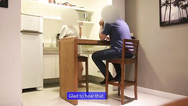 She fucks and sucks her husband's friend's dick while they are alone at home. - 2 image