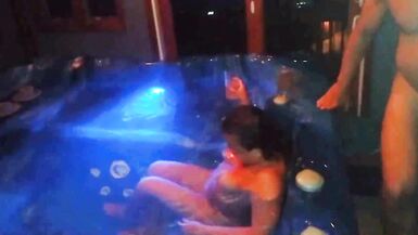 Totally busted wife on cam naked and fucked in hot tub with my best friend - 4 image