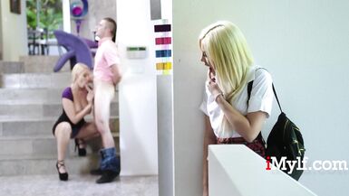 Old Bitch Teaches Her Little Girl New Tricks With Old Cock - 7 image