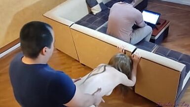 My stepBrother-in-law will Fuck me like a Whore while my Husband works on the Laptop NTR