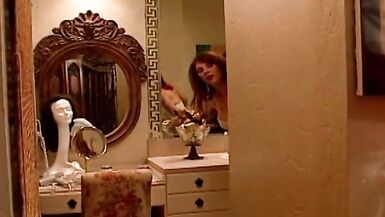 Horny redhead catches her husband while she jerks off in bed - 4 image