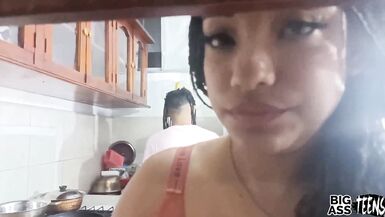 Step Mom Sex - Step Mom Seduces Step Son In Kitchen Shows Her Big Ass To Guy With Big Cock And Takes It In Her Creamy Pussy - Big Ass - 4 image