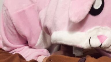Yiff in Bunny and Bear Pajama Onesies with Oral Creampie - 5 image