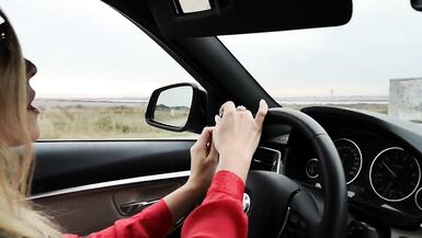 TRUE ORGASM OF a BEAUTIFUL BLONDE IN a LUXURY BMW - 2 image