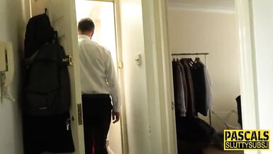 Tied up sub throat fucked - 2 image