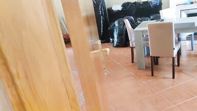wetting stepmother with water hose for her to take her clothes off - 2 image