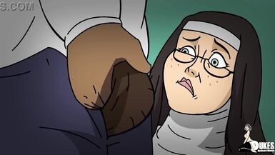 A rude nun and a mild mannered MILF get stretched by BBC - 10 image