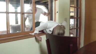Sexy MILF Stuck in Window - 2 image