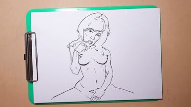 Drawing Technique , Female Figure , process erotic sketching - 6 image