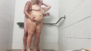 Shower sex with cum in her mouth, after a standing doggystyle session, tits are bouncing ass n thighs are jiggling - 7 image