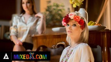 MIXEDX - Pervert Stepmother Amirah Adara Uses The Tiny Zazie Skymm For Her Sexual Needs - 1 image