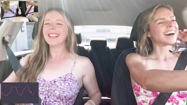 Nadia Foxx & Serenity Cox cumming hard in public drive thru with Lush remote controlled vibrators - 4 image
