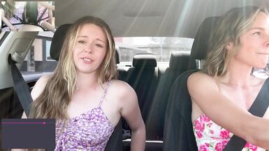 Nadia Foxx & Serenity Cox cumming hard in public drive thru with Lush remote controlled vibrators - 5 image