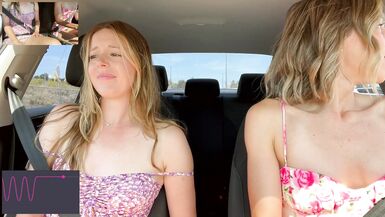 Nadia Foxx & Serenity Cox cumming hard in public drive thru with Lush remote controlled vibrators - 6 image