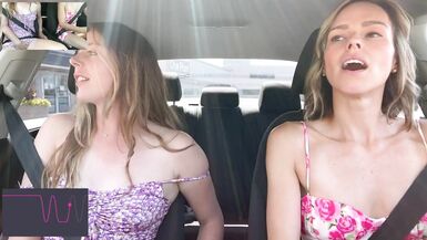 Nadia Foxx & Serenity Cox cumming hard in public drive thru with Lush remote controlled vibrators - 7 image