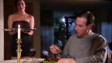 Hot brunette with great body is fucked from behind on dining table in restaurant - 2 image