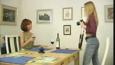 Threesome On The Desk In Belgium Making Session Of Sex - 3 image