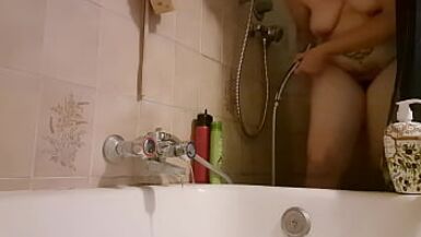 Spying on your beautiful Italian stepmother in the shower you are such a lucky stepson! - 1 image