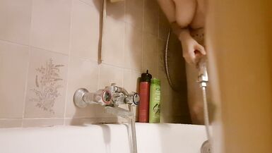 Spying on your beautiful Italian stepmother in the shower you are such a lucky stepson! - 5 image