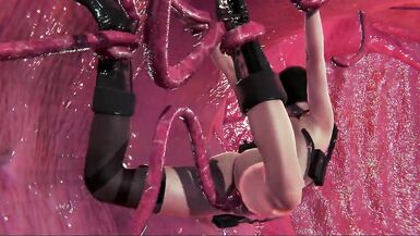 Claire Redfield Fucked by a tentacle monster - 4 image
