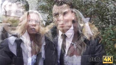 DEBT4k. Collector has sex with blonde in front of her future husband - 5 image