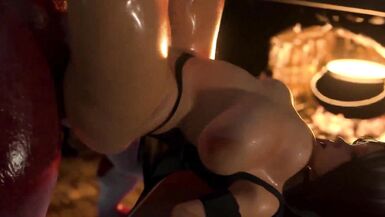 Animated Shemale MILF fucks Witch-Girl - Futa on female, Anal Sex and Cum in Ass - 15 image