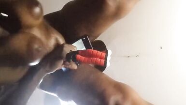 Big Plump Ebony Tits Tia Enjoying The Gloryhole - 8 image