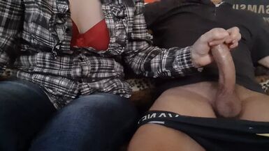 Handjob on the couch - 1 image