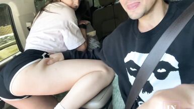 Horny slut rides dick in big truck till he cums inside her - 3 image