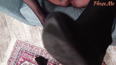 Mature Brunette Eva Sucks My Cock In Seamless Black Pantyhose - 4 image