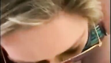 Blonde MILF sucking cock - wedding ring visible - 6 image